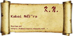 Kabai Nóra névjegykártya